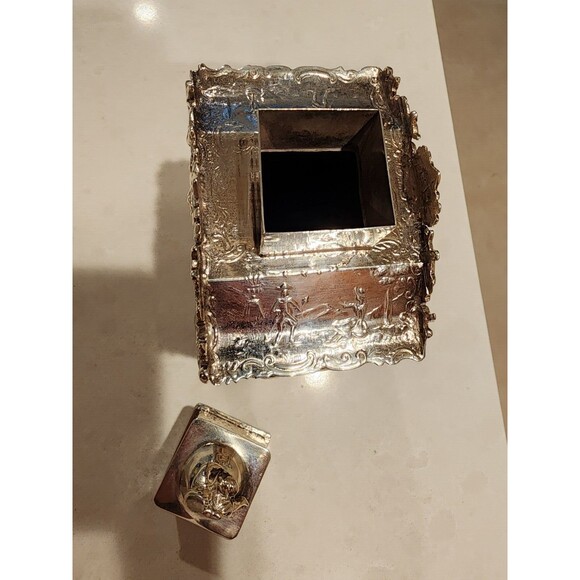 Antique Dutch Tea Caddy in 833 Silver Repousse By J.M. Van Kempen & Zoon 1800-49 - Picture 9 of 9